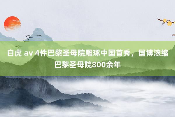 白虎 av 4件巴黎圣母院雕琢中国首秀，国博浓缩巴黎圣母院800余年