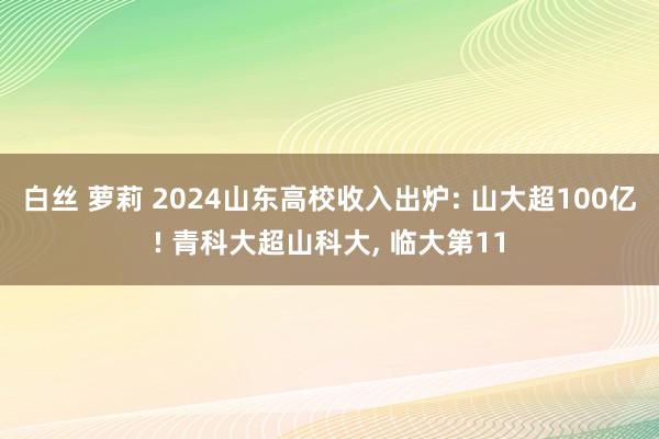 白丝 萝莉 2024山东高校收入出炉: 山大超100亿! 青科大超山科大， 临大第11