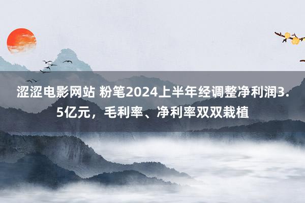 涩涩电影网站 粉笔2024上半年经调整净利润3.5亿元，毛利率、净利率双双栽植