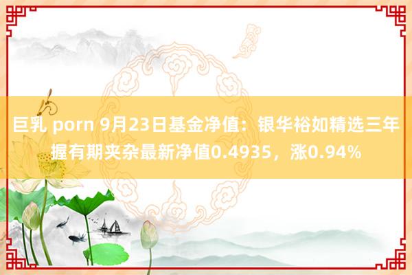 巨乳 porn 9月23日基金净值：银华裕如精选三年握有期夹杂最新净值0.4935，涨0.94%