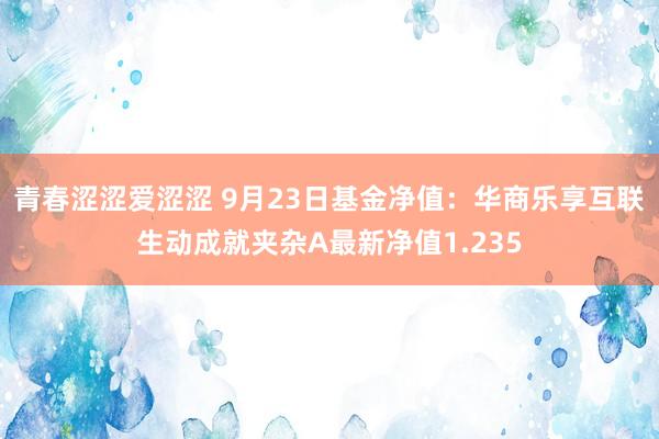 青春涩涩爱涩涩 9月23日基金净值：华商乐享互联生动成就夹杂A最新净值1.235