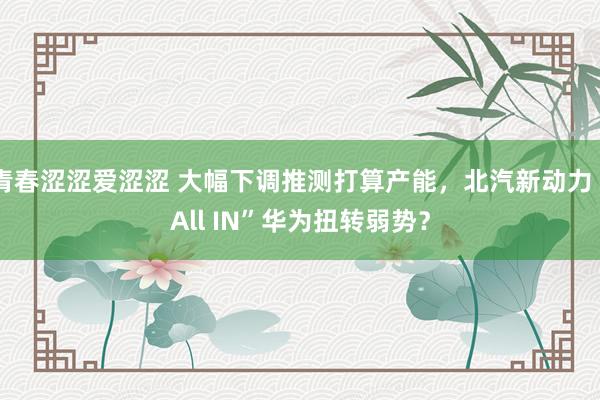 青春涩涩爱涩涩 大幅下调推测打算产能，北汽新动力“All IN”华为扭转弱势？