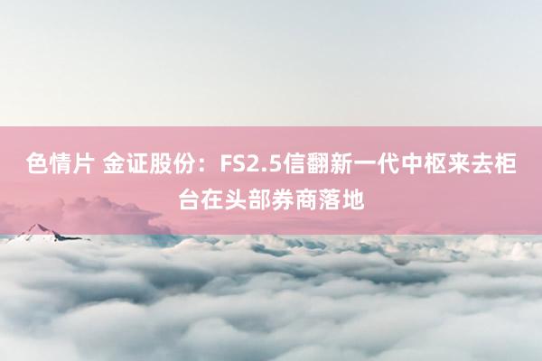 色情片 金证股份：FS2.5信翻新一代中枢来去柜台在头部券商落地