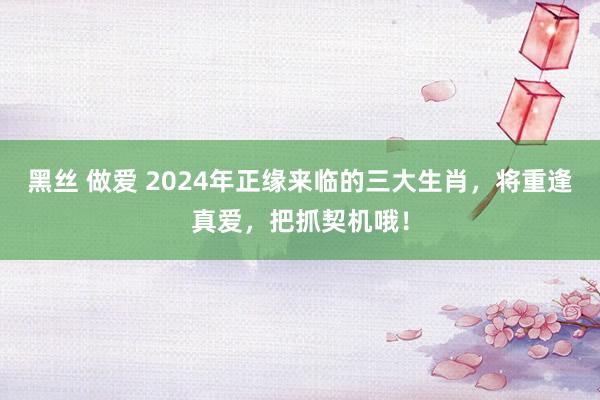 黑丝 做爱 2024年正缘来临的三大生肖，将重逢真爱，把抓契机哦！