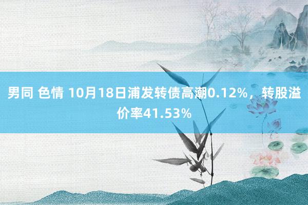 男同 色情 10月18日浦发转债高潮0.12%，转股溢价率41.53%