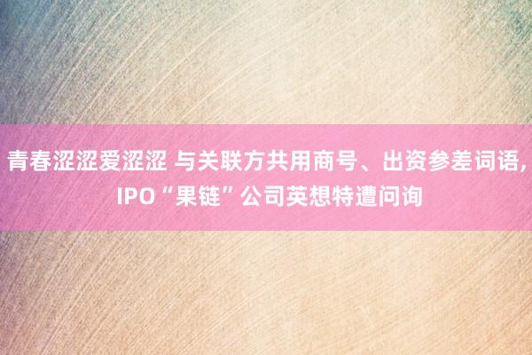 青春涩涩爱涩涩 与关联方共用商号、出资参差词语， IPO“果链”公司英想特遭问询