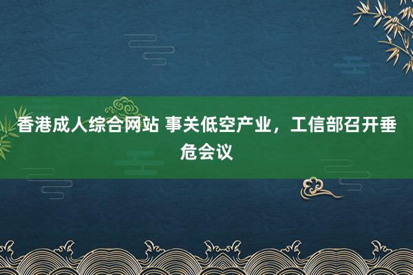 香港成人综合网站 事关低空产业，工信部召开垂危会议