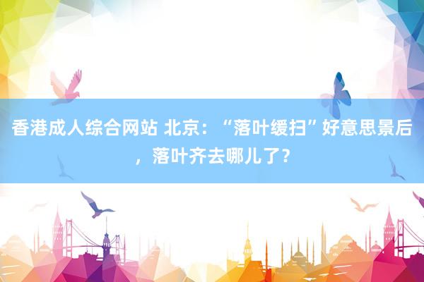 香港成人综合网站 北京：“落叶缓扫”好意思景后，落叶齐去哪儿了？