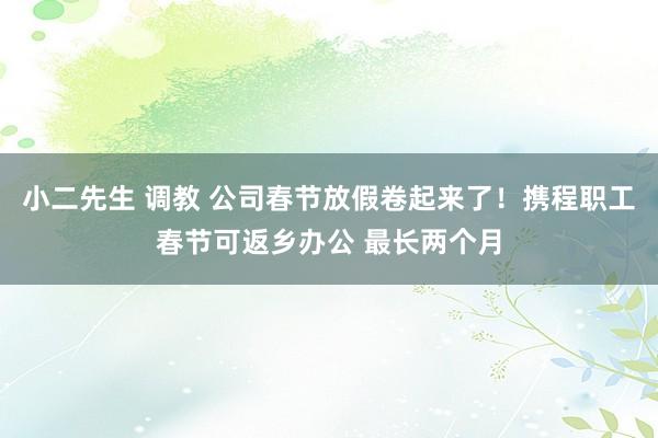 小二先生 调教 公司春节放假卷起来了！携程职工春节可返乡办公 最长两个月