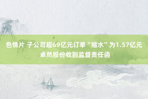 色情片 子公司超69亿元订单“缩水”为1.57亿元 卓然股份收到监督责任函