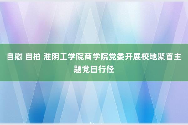 自慰 自拍 淮阴工学院商学院党委开展校地聚首主题党日行径