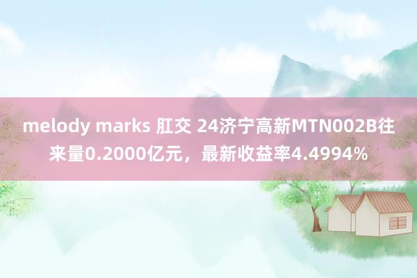 melody marks 肛交 24济宁高新MTN002B往来量0.2000亿元，最新收益率4.4994%