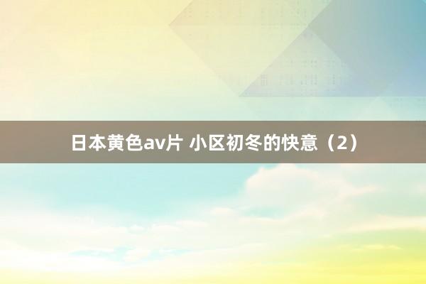 日本黄色av片 小区初冬的快意（2）