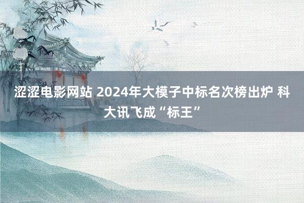 涩涩电影网站 2024年大模子中标名次榜出炉 科大讯飞成“标王”